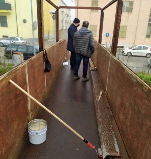 Civita Castellana - I lavori al ponte pedonale di via Mazzini