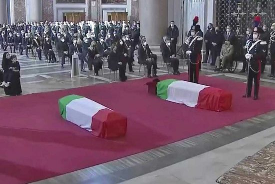 Funerali di stato per l’ambasciatore Luca Attanasio e il carabiniere Vittorio Iacovacci