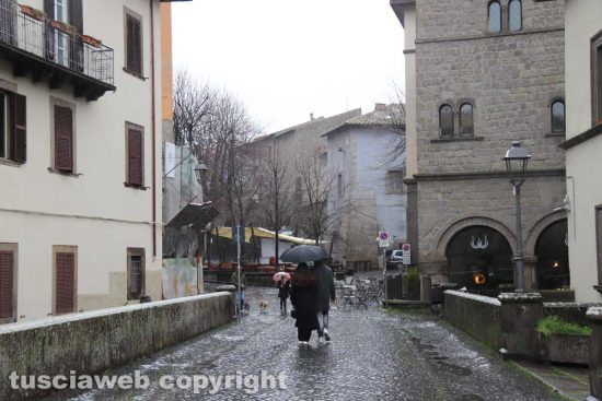 Viterbo - Il centro nella giornata del 7 febbraio, prima domenica gialla del 2021