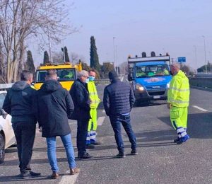 Viterbo - Riaperta la superstrada - Arena sul posto