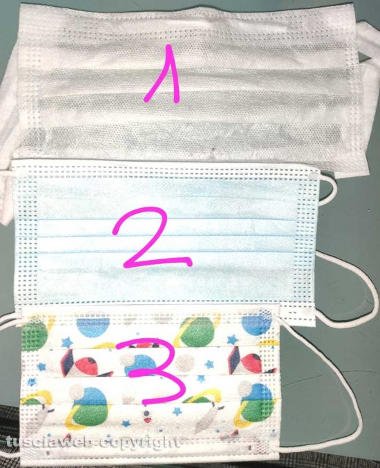 Le mascherine a confronto