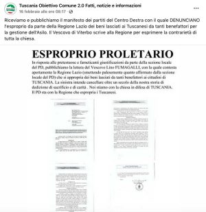 Il post su Tuscania obiettivo comune 2.0