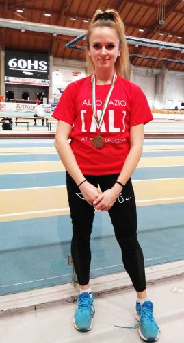 Elena Vergaro dell’Atletica Alto Lazio sul podio