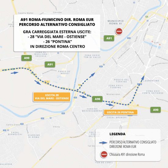 Lavori sulla Roma - Fiumicino