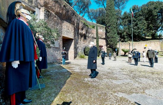 Roma - Il presidente Mattarella alla commemorazione del 77esimo anniversario dell'eccidio delle Fosse Ardeatine