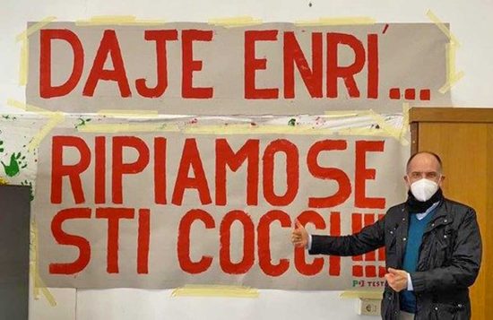 Enrico Letta al circolo Pd di Testaccio