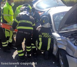 Capranica - L'incidente lungo la Cassia sud