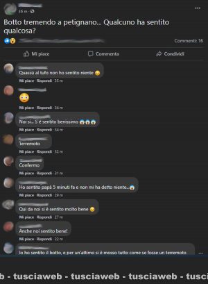 Orte - Nuovo allarme boato - Le segnalazioni dei cittadini