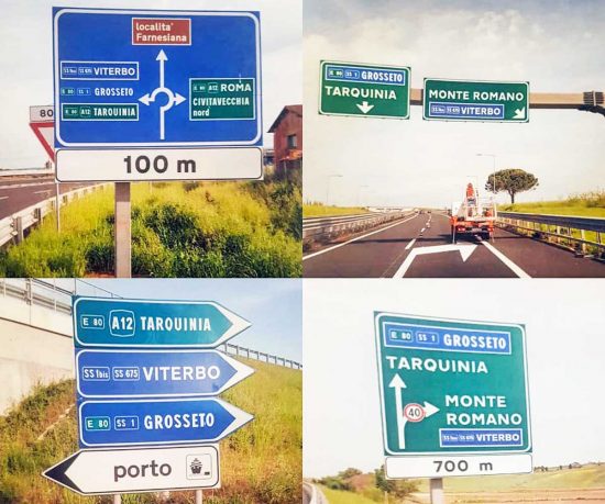 Civitavecchia - I cartelli stradali uscendo dal porto