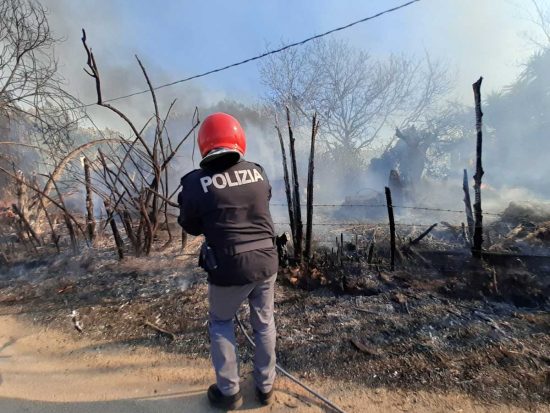 Incendio a Tarquinia