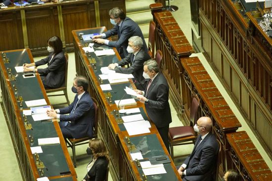 Il premier Mario Draghi alla Camera