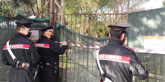 L'area sequestrata dai carabinieri 
