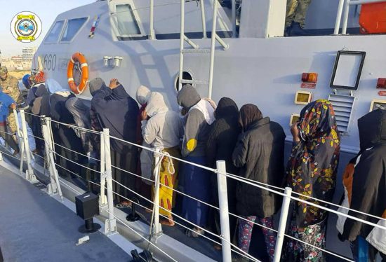 I migranti salvati dalla guardia costiera libica