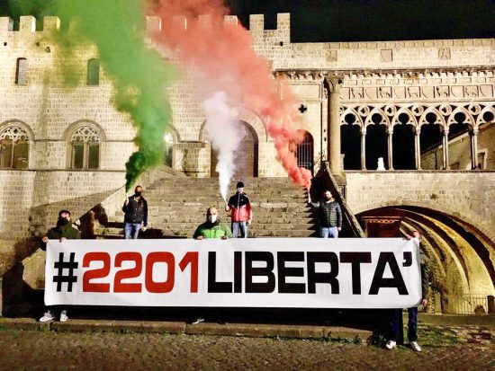 Viterbo - CasaPound - Manifestazione contro il coprifuoco