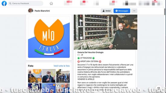 Viterbo - Il post del presidente di Mio, Paolo Bianchini