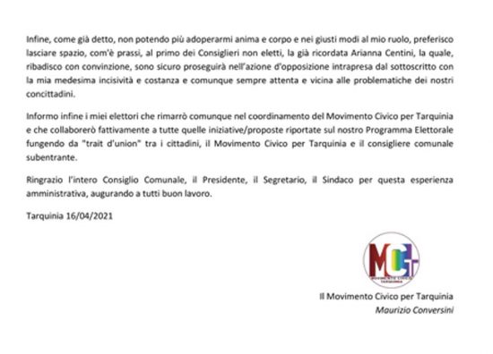 La lettera di Conversini 