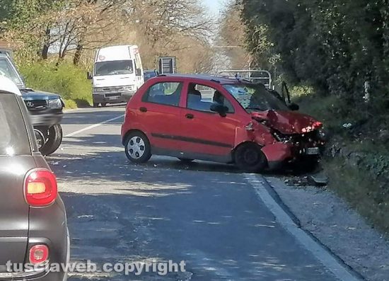 Monterosi - La Matiz coinvolta nell'incidente