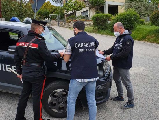 I carabinieri di Terni e il nucleo ispettorato del lavoro