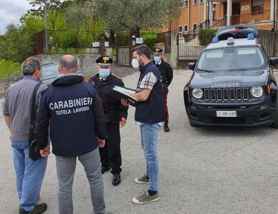 I carabinieri di Terni e il nucleo ispettorato del lavoro