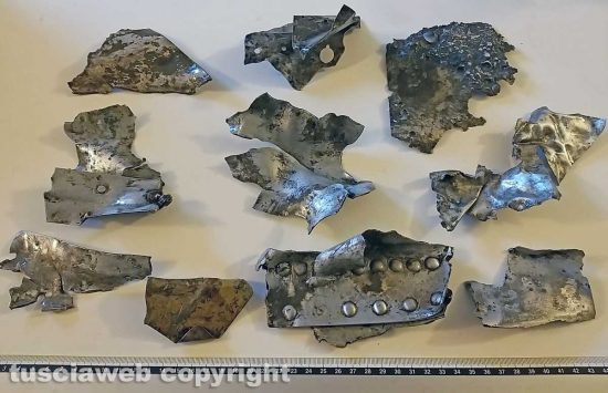 Montefiascone - Alcune parti rinvenute dell'aereo