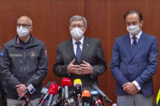 Enrico Giovannini, Fabrizio Curcio e Alberto Cirio 