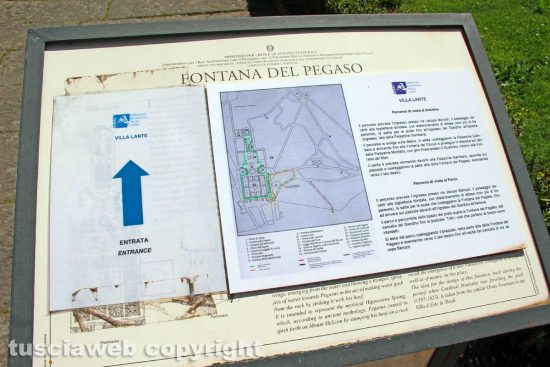 Viterbo - Bagnaia - Il pannello all'ingresso di Villa Lante
