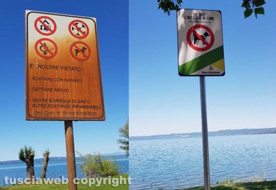 Montefiascone - I vecchi e nuovi divieti di accesso ai cani al lungolago