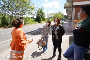 Viterbo - Chiara Frontini (Viterbo 2020) con i commercianti di via Belluno