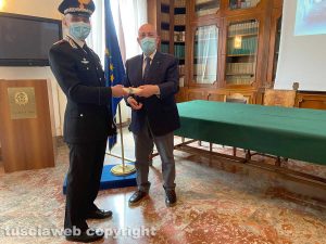 Viterbo - Il colonnello Andrea Antonazzo, comandante provinciale dei carabinieri di Viterbo, con il prefetto Giordano Bruno 