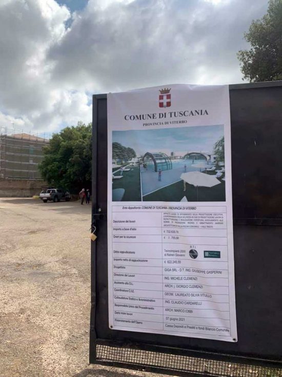 Tuscania - Avviati i lavori della piscina