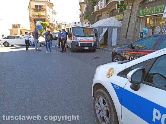 Montefiascone - L'incidente stradale nell'incrocio tra via Cassia e via Verentana