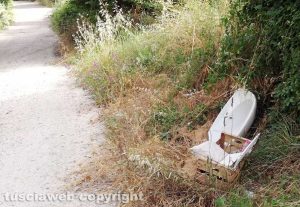 Rifiuti abbandonati in strada Riello