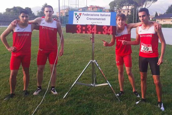 Sport - Atletica leggera - Federico Ercoli, Matteo Iannelli, Diego Anselmi e Matteo Cianchelli