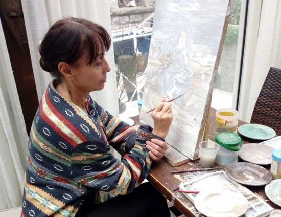 Cinzia Chiulli a lavoro