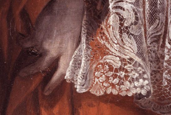 Il particolare di un'opera di Domenico Corvi