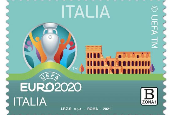 Il francobollo dedicato a Euro 2020