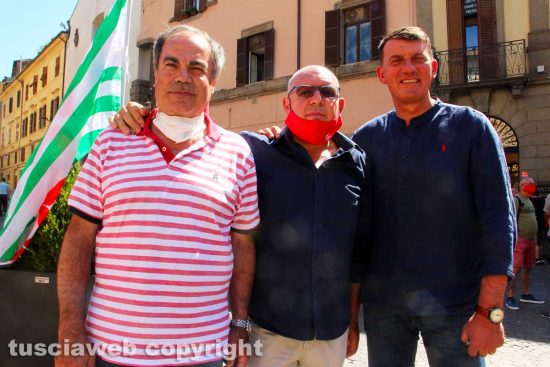 Viterbo - I sindacalisti Fortunato Mannino (Cisl), Luciano Perà (Cgil) e Giancarlo Turchetti (Uil) 