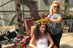 La percussionista Roberta Sperduti si prepara