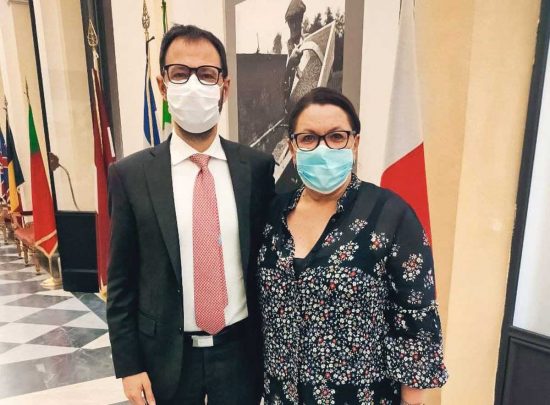 La senatrice Vilma Moronese con il ministro Stefano Patuanelli