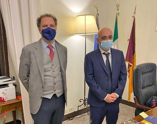 Il rettore Ubertini e l'assessore De Santis