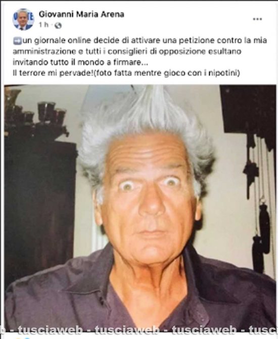 Il post del sindaco Arena sulla petizione dei cittadini