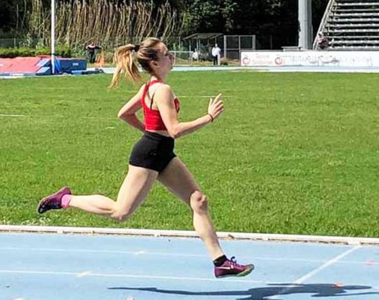 Vergaro all'arrivo ai 400 a Rieti (2021)