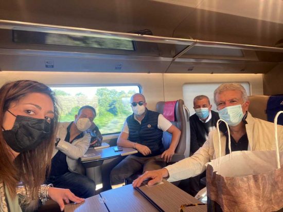 Il Frecciarossa arriva a Orte - Sul treno Rotelli e altri colleghi