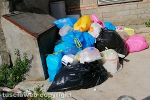 Rifiuti in via Valerio Tedeschi