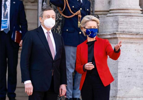 Mario Draghi e Ursula Von Der Leyen