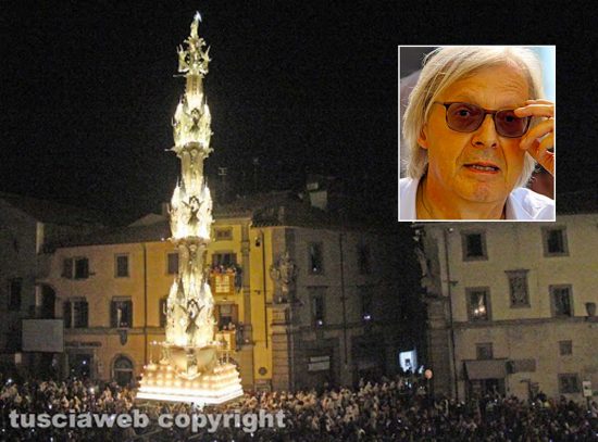 Macchina di Santa Rosa - Gloria - Nel riquadro: Vittorio Sgarbi