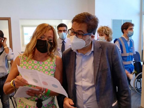 L'assessore D'Amato all'inagurazione dell'Hub vaccinale al porto di Civitavecchia