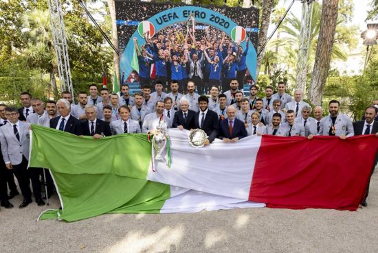 La nazionale italiana al Quirinale dal presidente Sergio Mattarella