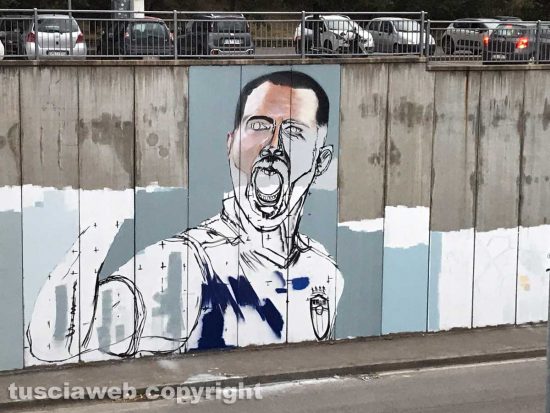 Viterbo - Il murale dedicato a Leonardo Bonucci