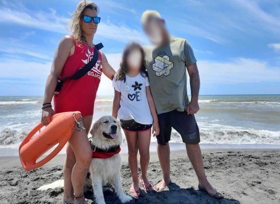 Bambina salvata dal cane bagnino Botch